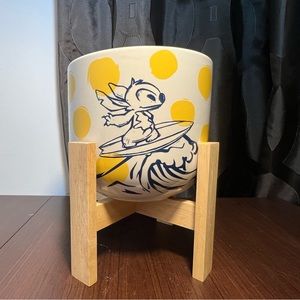 Disney Parks Stitch Planter W/ Stand Home Collection New Flower Pot.